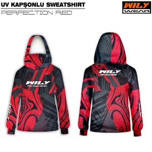 Wily Wear UV Kapşonlu Sweatshirt Perfection Red