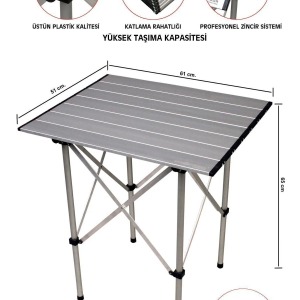 Sekoutdoor kamp masası aluminyum 4 kişilk orta boy 