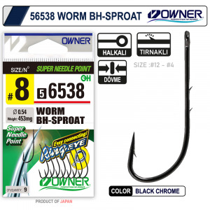 Owner 56538 Worm Bh Sproat Black Chrome İğne